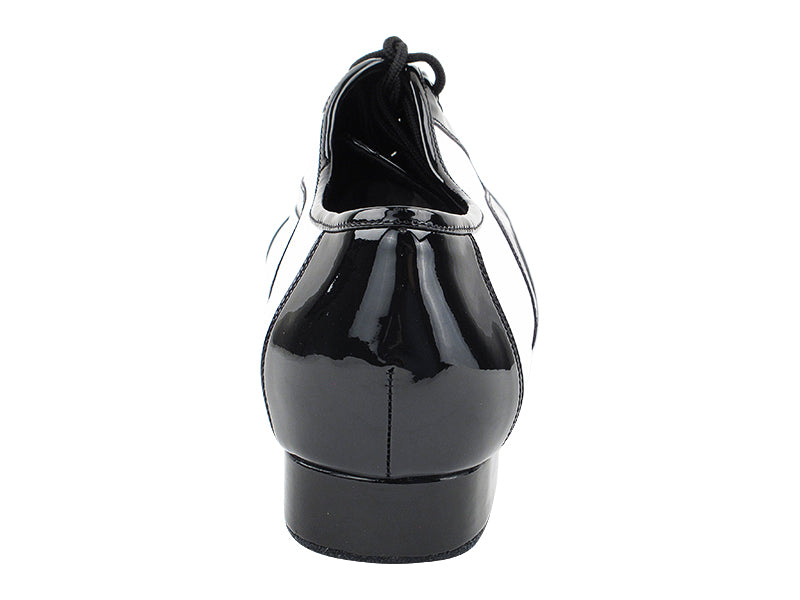 C916102 Black Patent &amp; White Leather with 1" heel in the photo