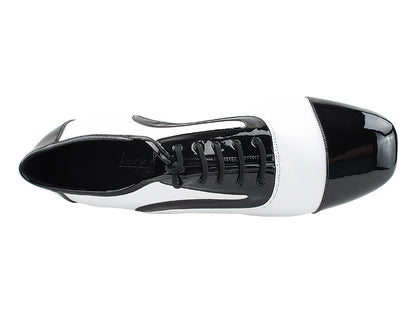 C916102 Black Patent &amp; White Leather with 1" heel in the photo