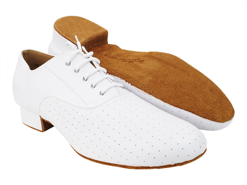 C919101 White Perforated Leather with 1&quot; Standard Heel (068) in the photo