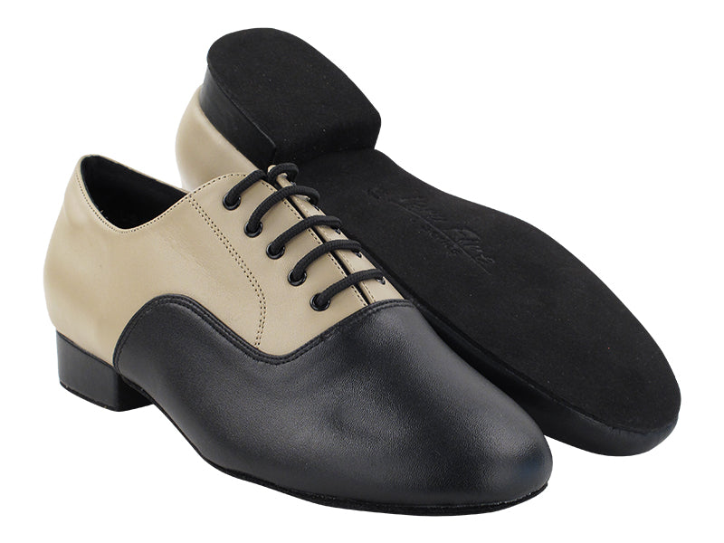 C919101 216 Black Leather_F_H & 219 Beige leather_B with Men 1" Standard Heel (2002) in the photo