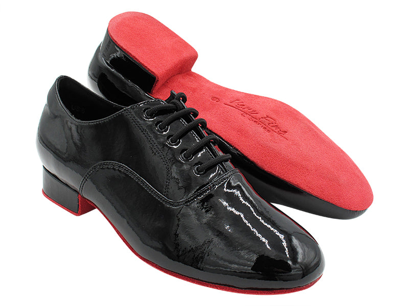 C919101 Black Patent with Red Suede Sole with 1&quot; heel in the photo