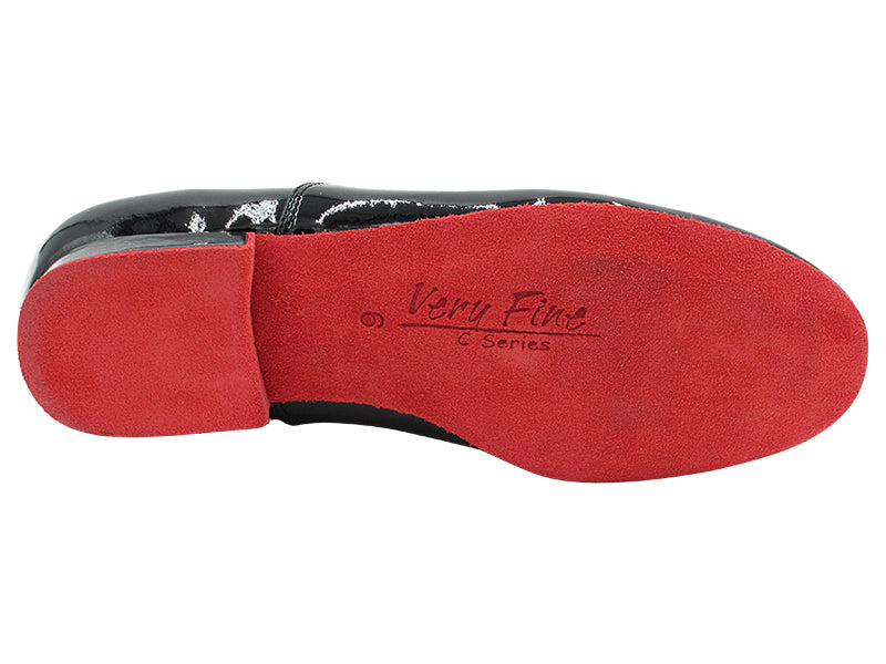 C919101 Black Patent with Red Suede Sole with 1&quot; heel in the photo