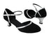 C9621 BA57 Black Nubuck_Silver Leather Trim with 2" Slim Cuban heel in the photo