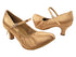 S9107B Tan Satin  with 2" Slim Heel in the photo