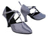 C9691 180 Grey Satin with T-Strap with 3" Heel (5059) in the photo