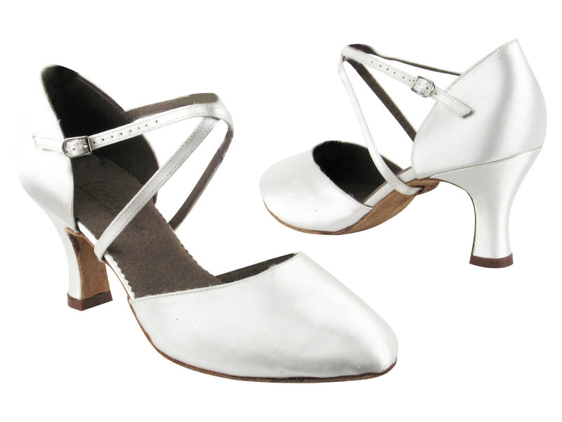 C9691 White Satin with 2.5&quot; heel in the photo