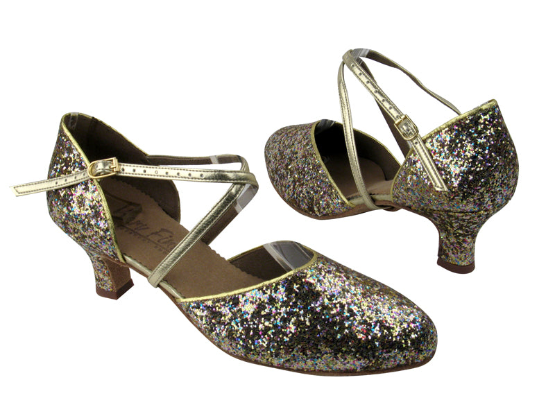 C9691 BH3 Rainbow Sparkle with 2&quot; Slim Cuban heel in the photo