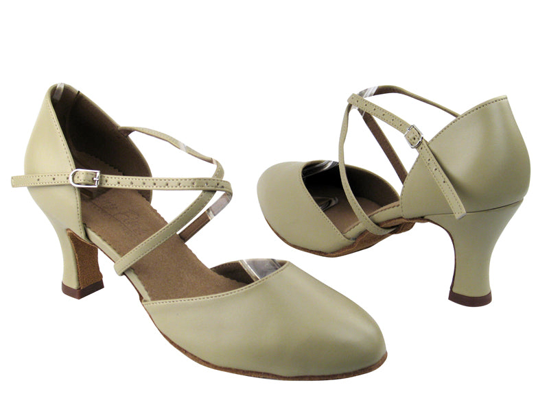 C9691 Beige Leather with 2.5&quot; heel in the photo