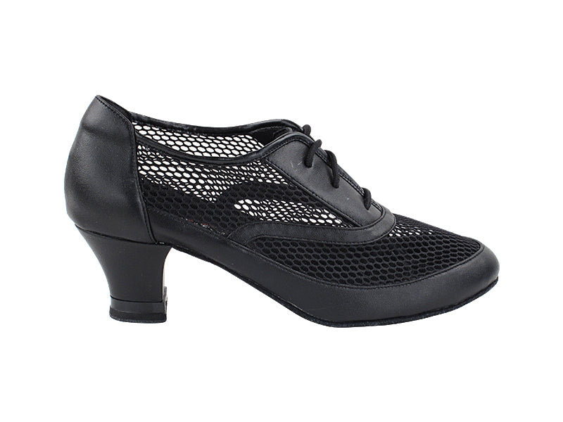CD1108 Black Leather with 2" Medium Heel in the photo