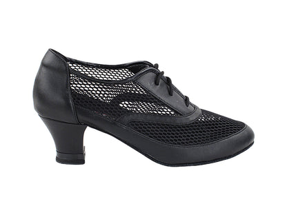 CD1108 Black Leather with 2" Medium Heel in the photo