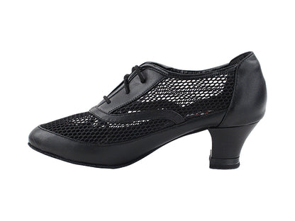 CD1108 Black Leather with 2" Medium Heel in the photo