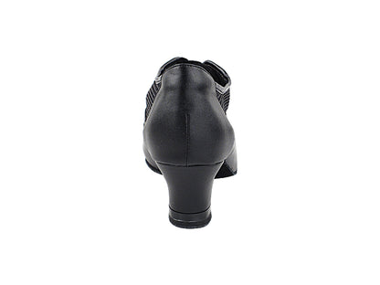 CD1108 Black Leather with 2" Medium Heel in the photo