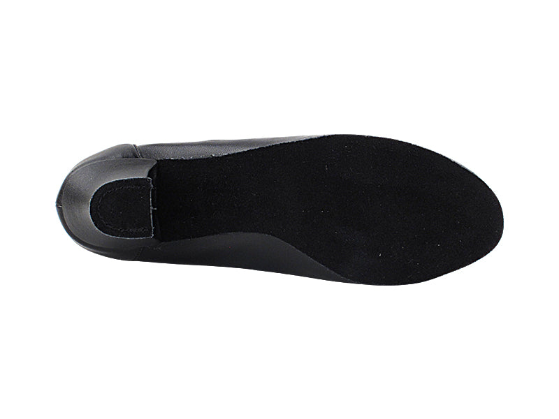 CD1108 Black Leather with 2" Medium Heel in the photo