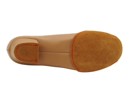 CD1121 Split Sole Beige Brown Leather with 1.5" Medium Heel (NTD) in the photo