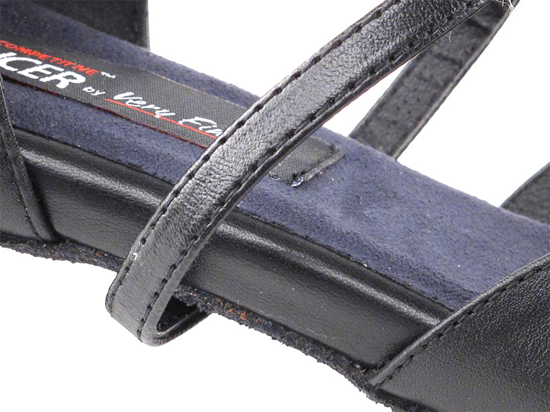 CD1123DB Black Leather with 2" Medium Heel in the photo