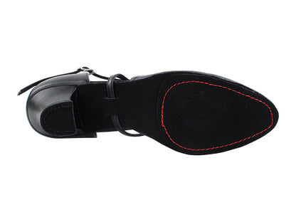 CD1123DB Black Leather with 2" Medium Heel in the photo