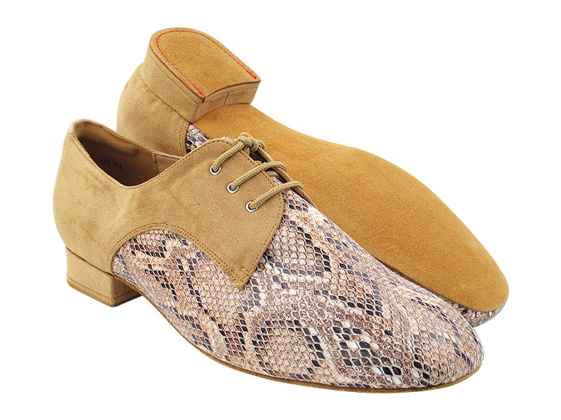 CD1418 263 Biege Snake Velvet_F_308 Brown Oxforad Nubuck_B with Men 1&quot; Standard Heel (2002) in the photo
