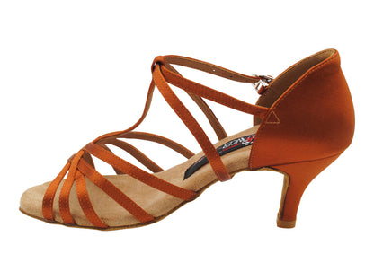 CD2001T Copper Tan Satin with 2.75" slim heel in the photo