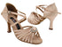 CD2030 215 Flesh Satin with 3" Flare Heel (YQG) in the photo