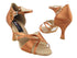 CD2056 Dark Tan Satin with 3" Flare heel in the photo