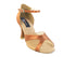 CD2076 Dark Tan Satin with 3" Flare heel in the photo