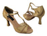 CD2165 Tan Satin with 3" Flare heel in the photo