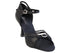 CD2166 Black Satin with 3" Flare heel in the photo