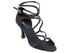 CD2175 Black Satin with 3" Flare heel in the photo