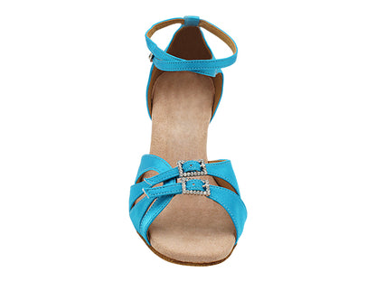 CD2176 120 Light Blue Satin with 2.5 INCH FLARE HEEL (8012) in the photo