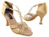 CD2801 Tan Satin with 3" Flare heel in the photo