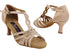 CD2801 Light Brown Satin with 2.5" Flare heel in the photo