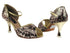 CD3009 Brown Leopard with 3" Gold Plated Flare Heel in the photo