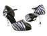 CD3009 Silver Zebra with 3" Silver Plated Flare Heel in the photo