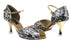 CD3009 Snow Leopard with 3" Gold Plated Flare Heel in the photo