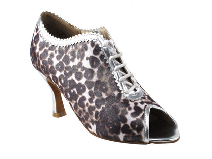 CD3023 Silver Leopard with 3&quot; Flare heel in the photo