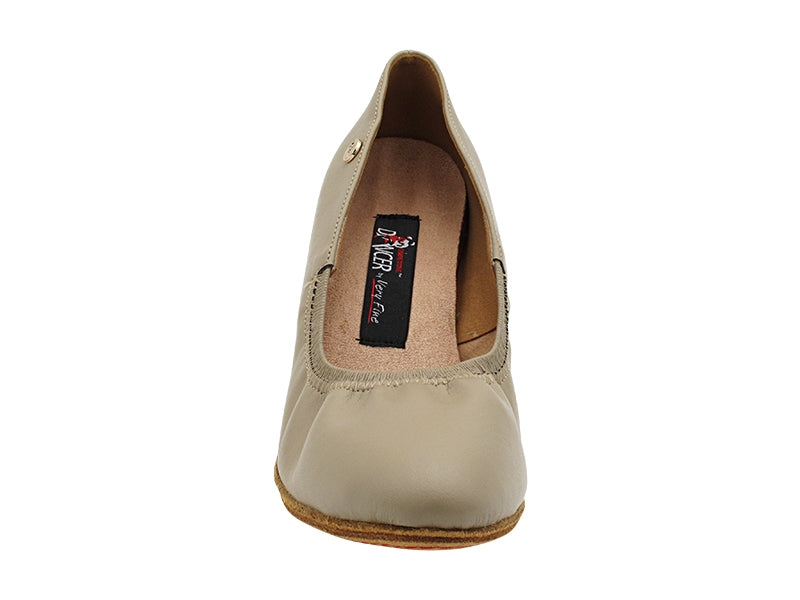 CD5013DB 219 Beige Leather with 1.5&quot; Medium Heel (3G09) in the photo