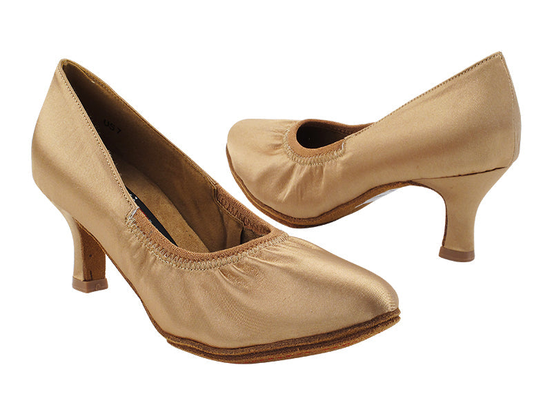 CD5013DB Beige Satin with 2.5&quot; Flare Heel (8012) in the photo