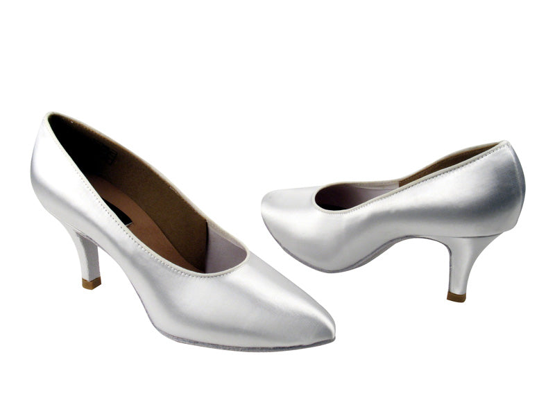 CD5021M White Satin with 2.75&quot; Slim heel in the photo