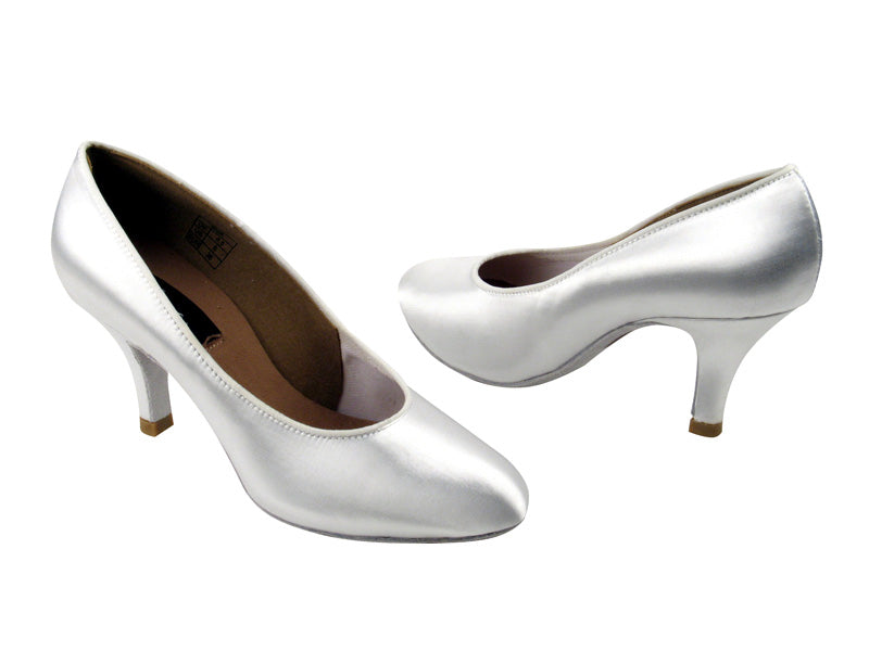 CD5027M White Satin with 2.75&quot; Slim heel in the photo