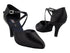 CD6017 Black Satin with 2.75" Slim heel in the photo