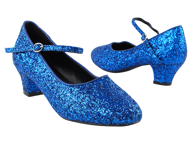 SERA9001DTW Blue Sparkle with 1.5&quot; Cuban Heel in the photo