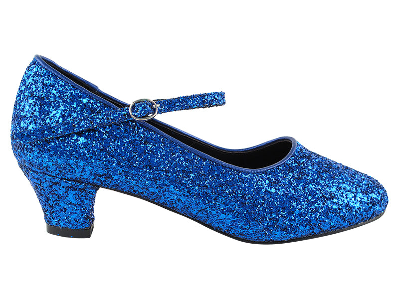 SERA9001DTW Blue Sparkle with 1.5&quot; Cuban Heel in the photo