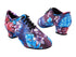 CD9316 198 Blue Purple Flower Satin with Men 1.5" Latin Heel in the photo