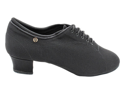 CD9316 Black Spandex with Men 1.5" Latin Heel in the photo