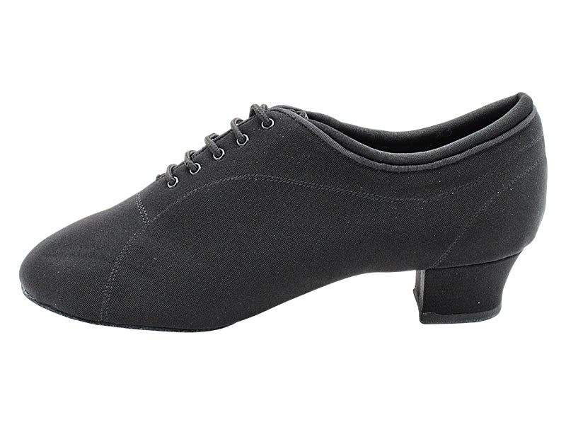 CD9316 Black Spandex with Men 1.5" Latin Heel in the photo