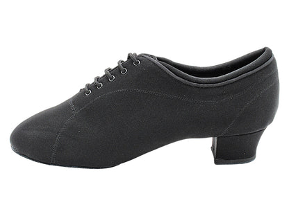 CD9316 Black Spandex with Men 1.5" Latin Heel in the photo
