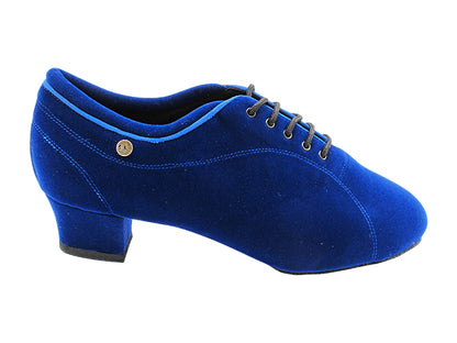 CD9316 252 Blue Velvet with Men 1.5&quot; Latin Heel in the photo