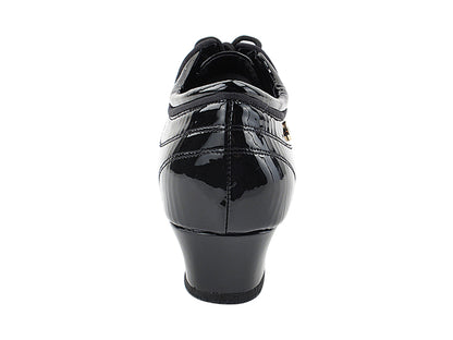 CD9316 Black Patent with Men 1.5" Latin Heel in the photo