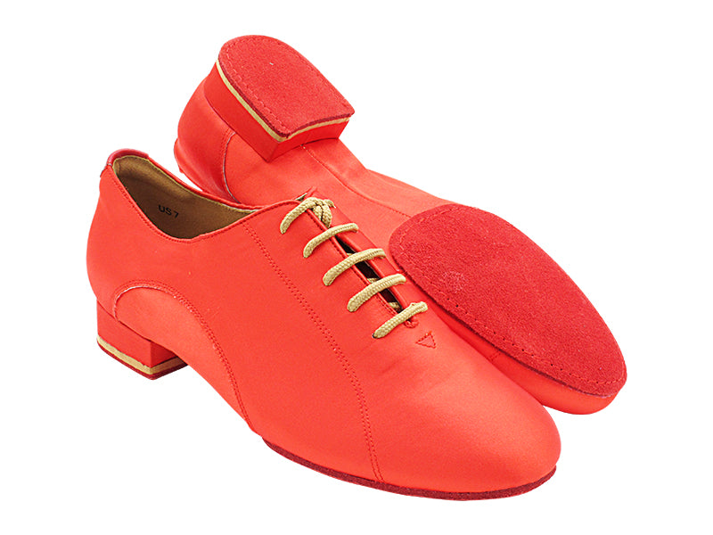 CD9317 Red Satin with Men 1&quot; Standard Heel in the photo