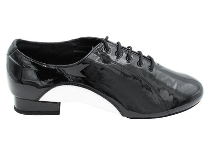 CD9317 Black Patent_T_White Leather Arch with 1&quot; Standard Heel in the photo